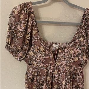 Entro Floral Puff Sleeve Mini Dress